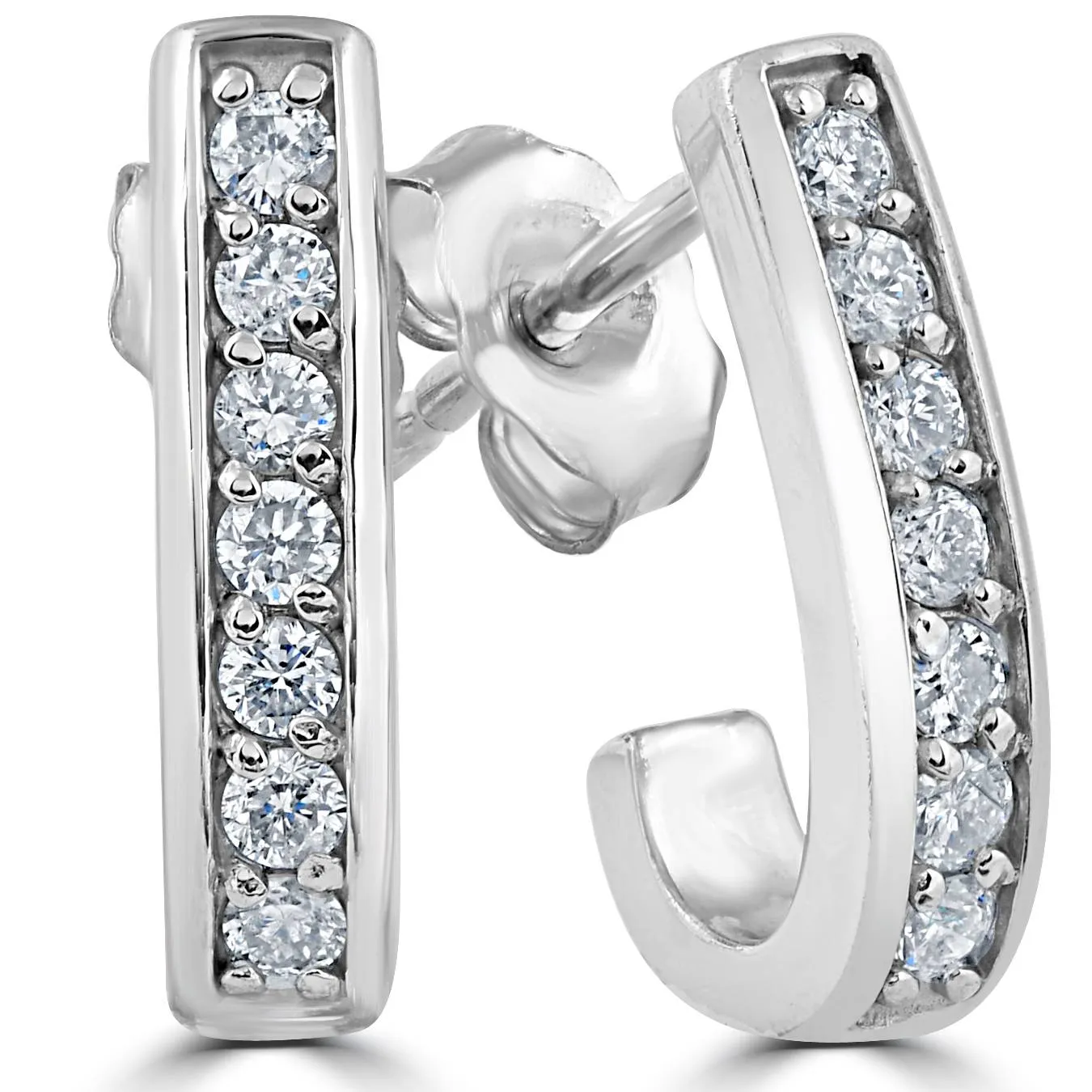 1/3ct Diamond Hoops 14K White Gold