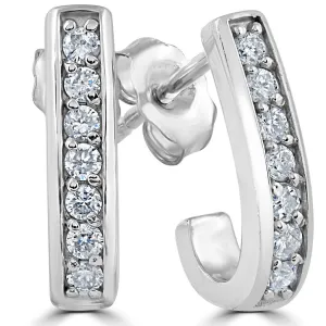 1/3ct Diamond Hoops 14K White Gold