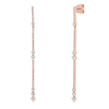 14k White Gold Diamond Drop Earrings