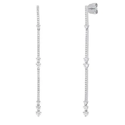 14k White Gold Diamond Drop Earrings