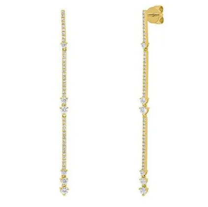 14k White Gold Diamond Drop Earrings