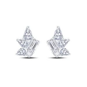 18ct White Gold 0.72ct Diamond Cluster Stud Earrings