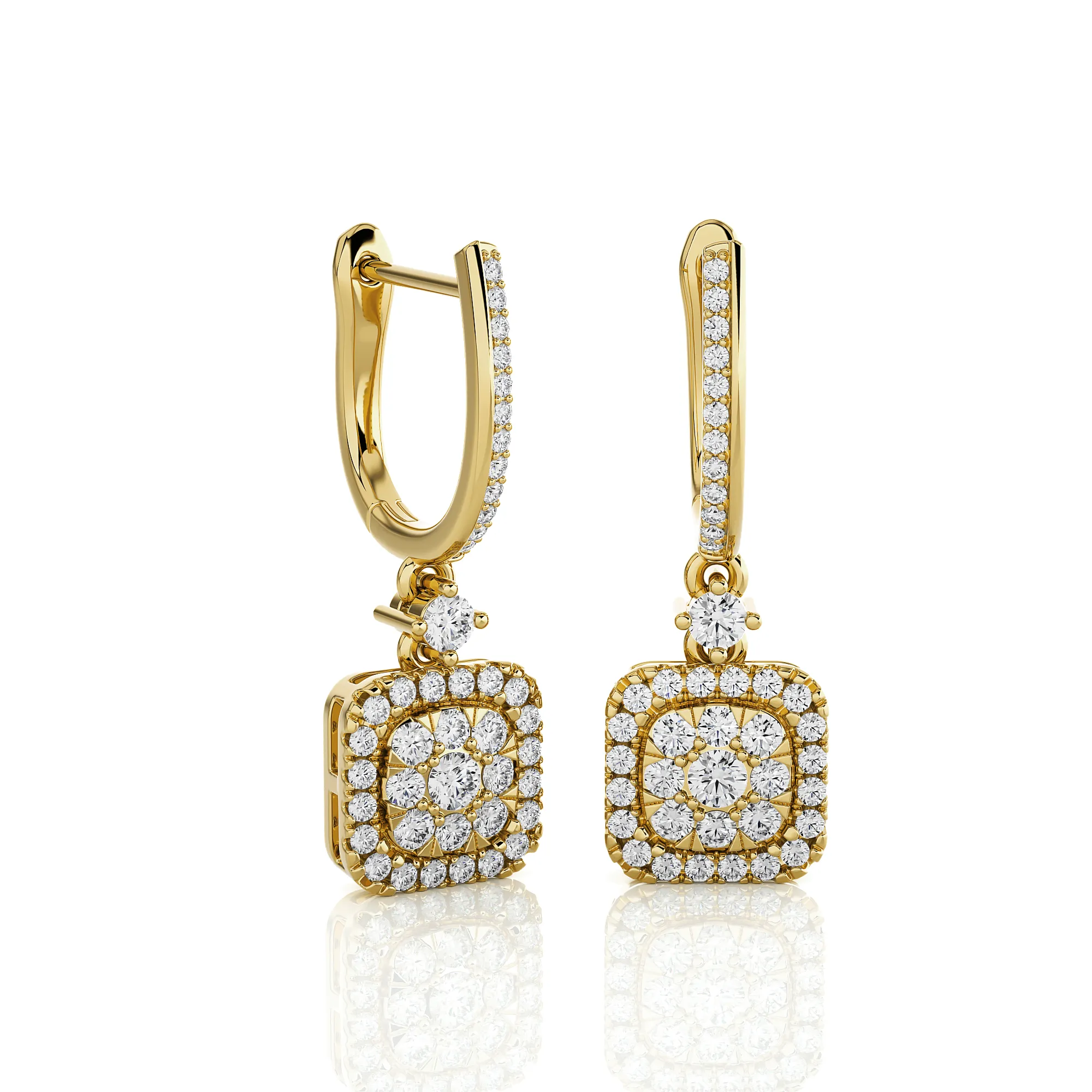 3/4 ctw Round Lab Grown Diamond Drop Earrings