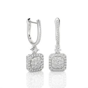 3/4 ctw Round Lab Grown Diamond Drop Earrings