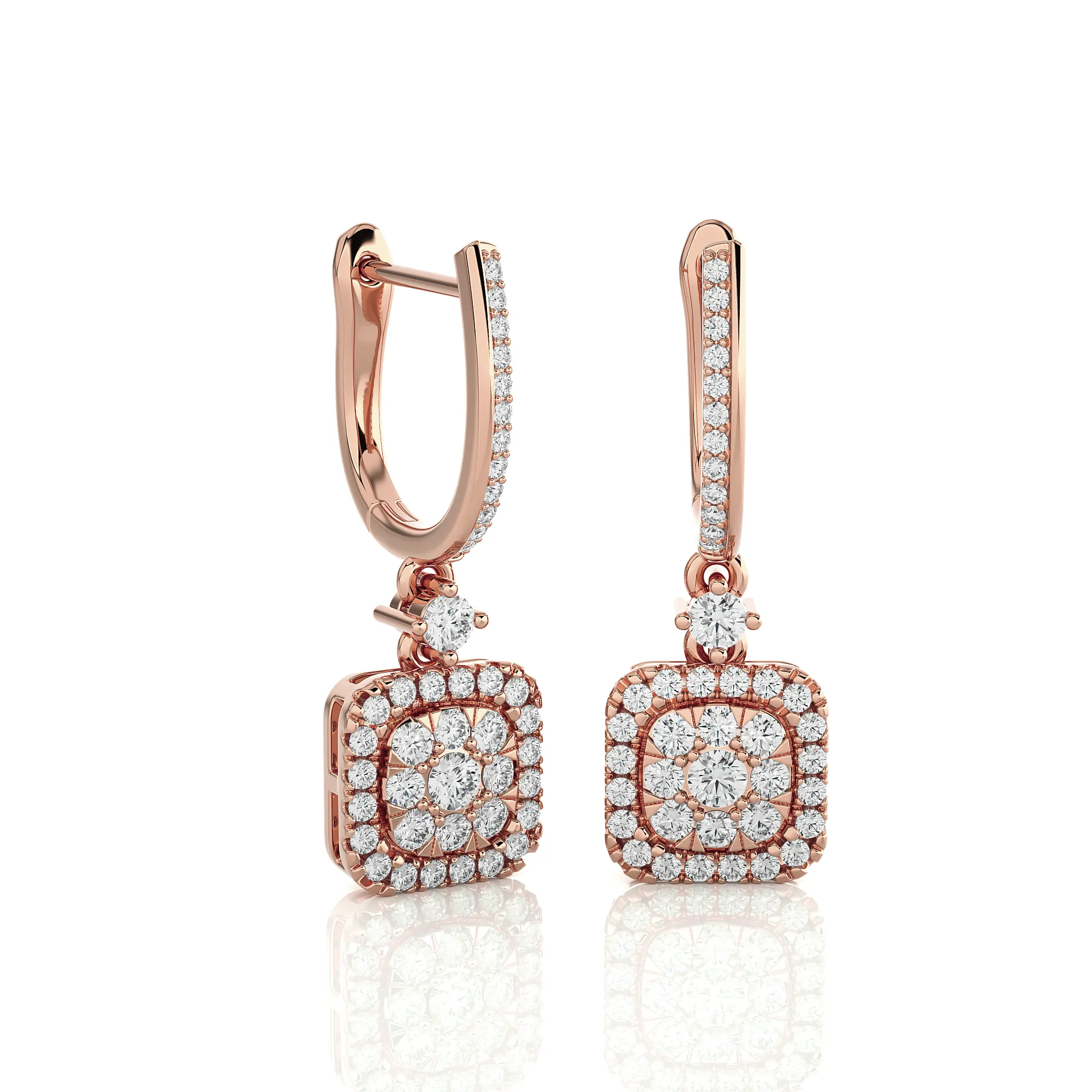 3/4 ctw Round Lab Grown Diamond Drop Earrings