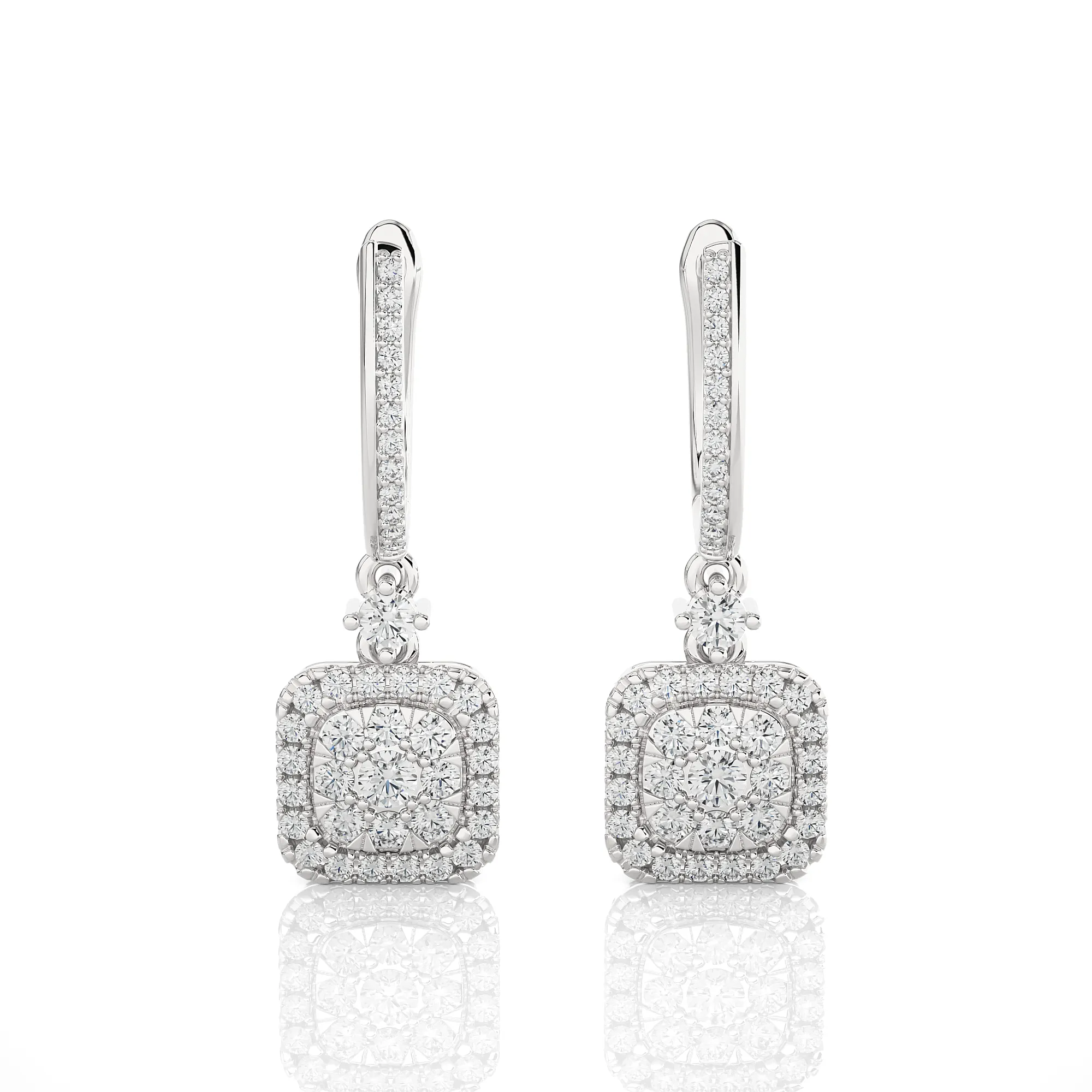 3/4 ctw Round Lab Grown Diamond Drop Earrings