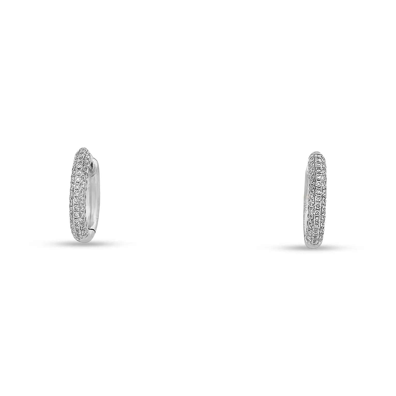 3.70ctw Round Brilliant Diamond Pavé 18k White Gold Convertible Hoop Earrings