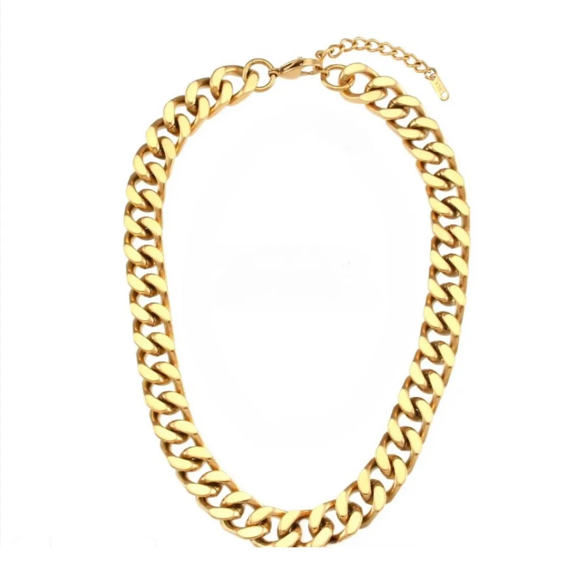 40cm-45cm 12mm/13mm Width Chunky Curb Chain Necklace