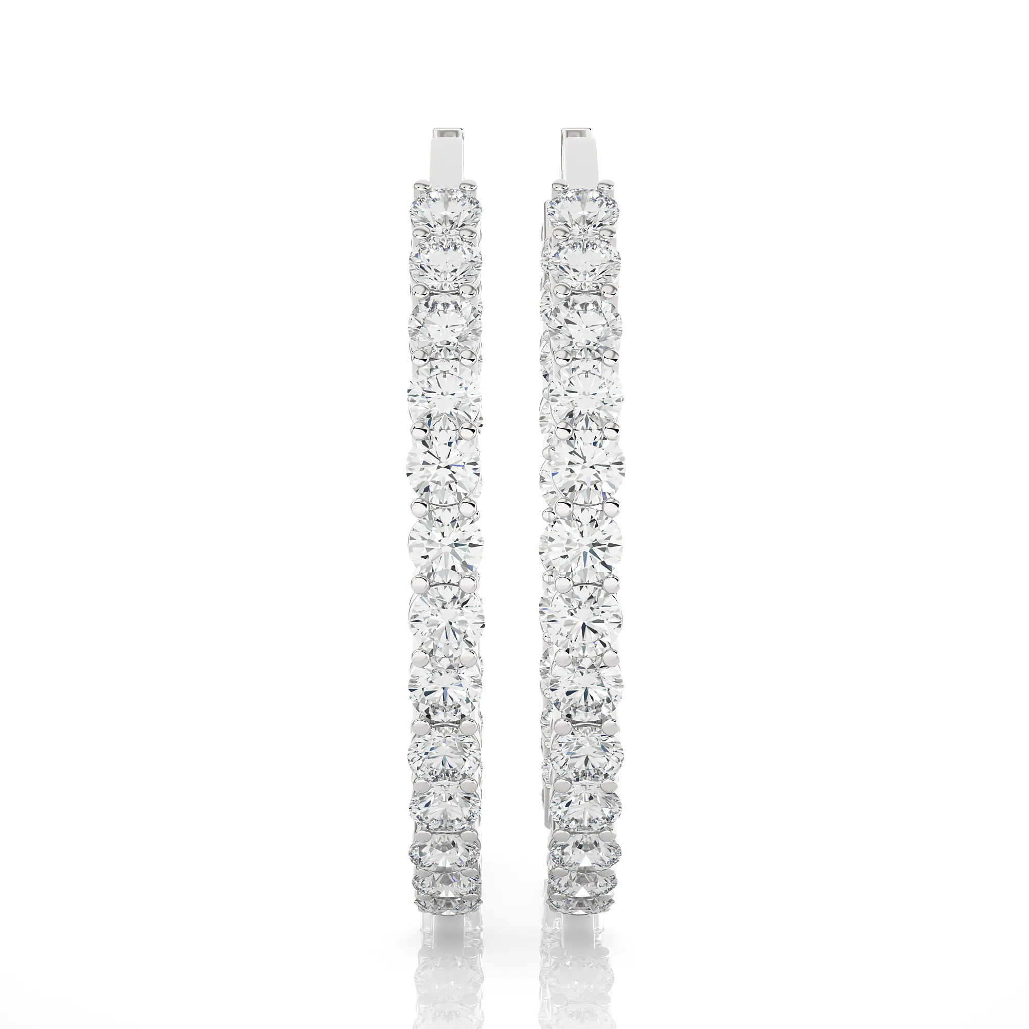 9 1/4 ctw Round Lab Grown Diamond Inside Out Hoop Earrings