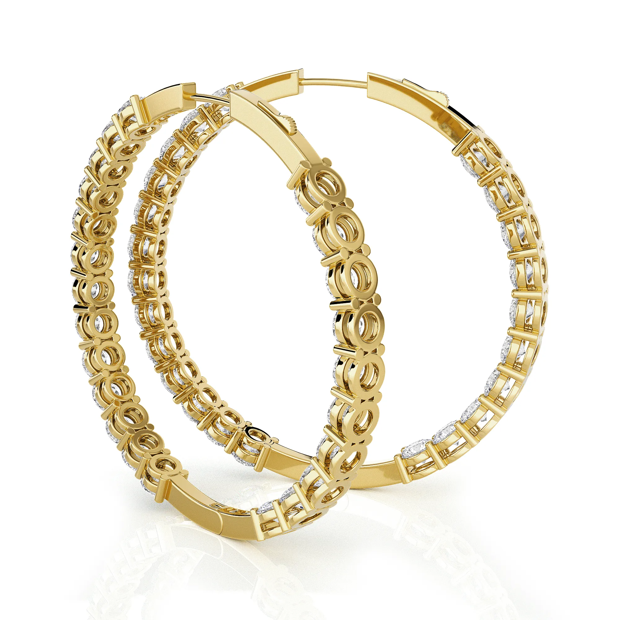 9 1/4 ctw Round Lab Grown Diamond Inside Out Hoop Earrings