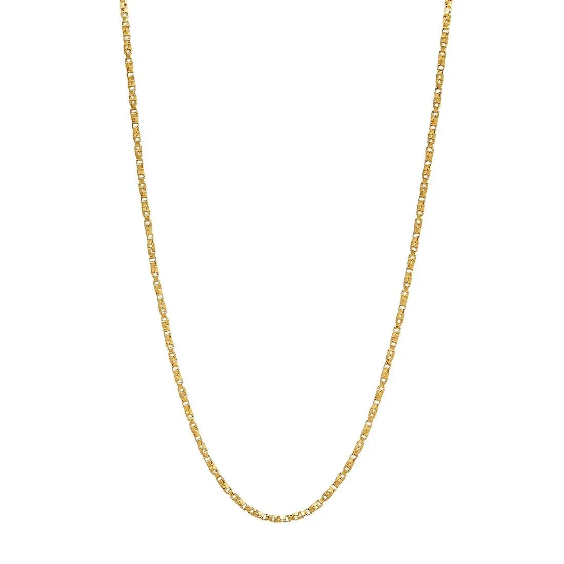 9ct Yellow Gold Box Twist Chain Necklace 40cm