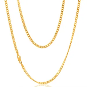 9ct Yellow Solid Gold 70cm 70 Gauge Curb Chain