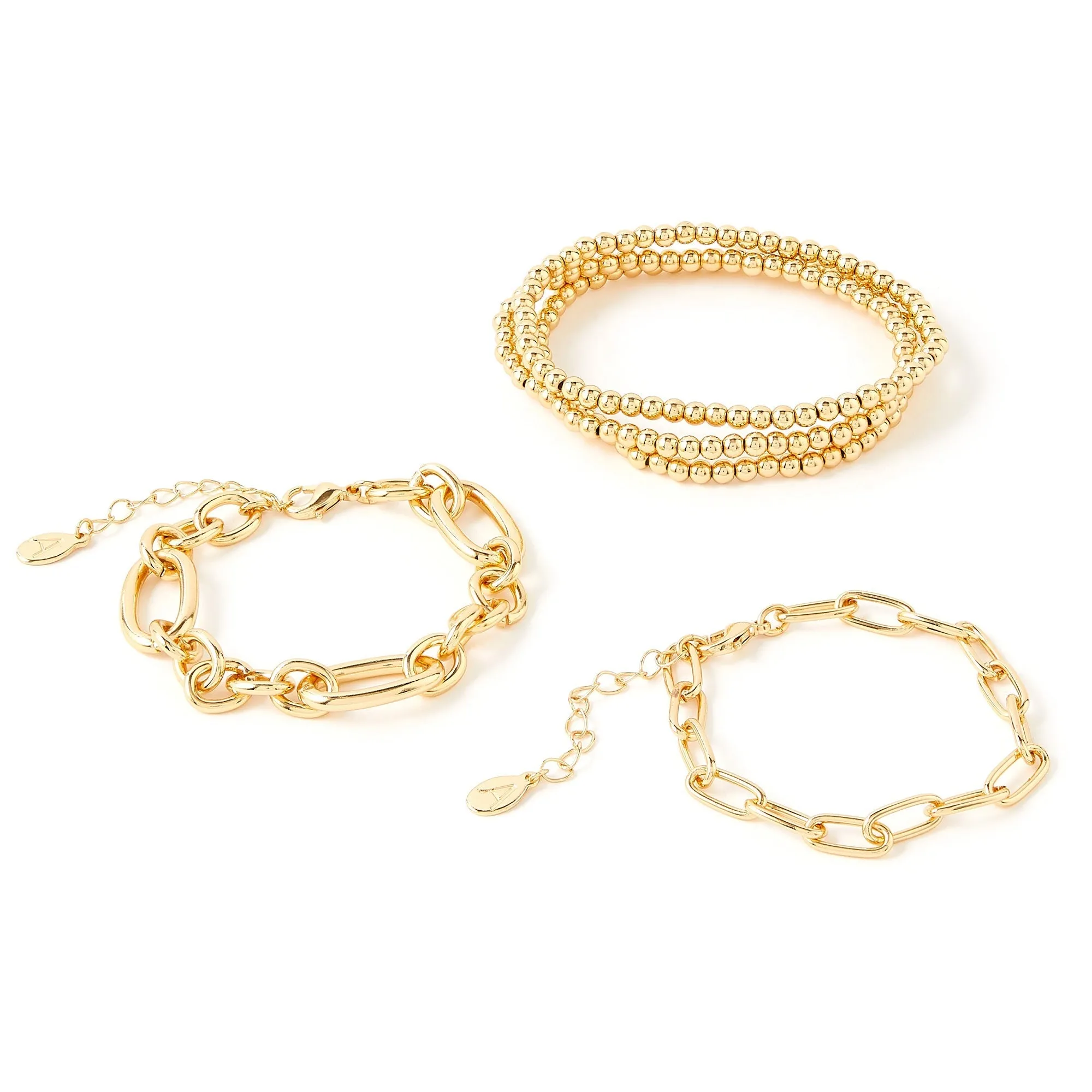 Accessorize London Women's Gold Reconnected St of 5 Chains Stretch Bracelet