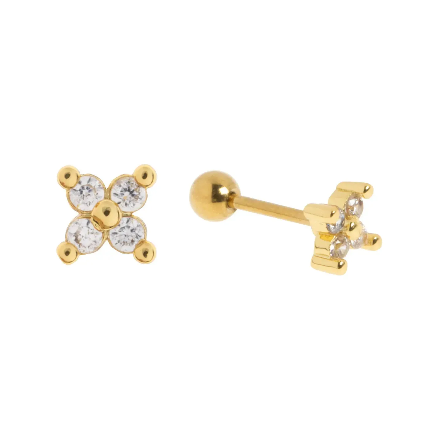 Ana - Crystal Flower Stud Earrings