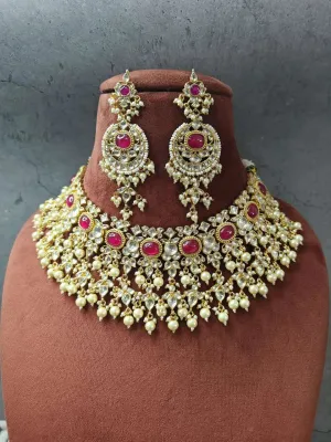 Antique Pachi Kundan Studded Bridal Choker Necklace