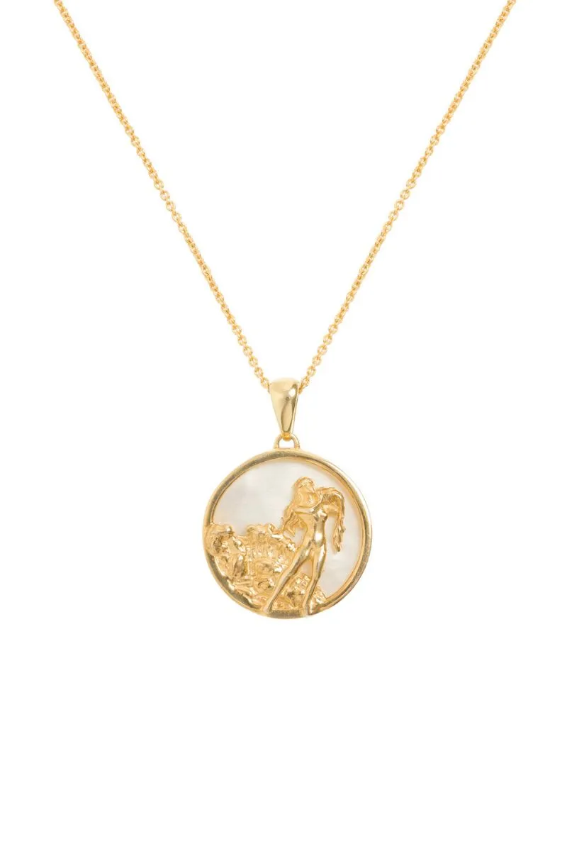 AQUARIUS 18CT GOLD PLATED ZODIAC NECKLACE