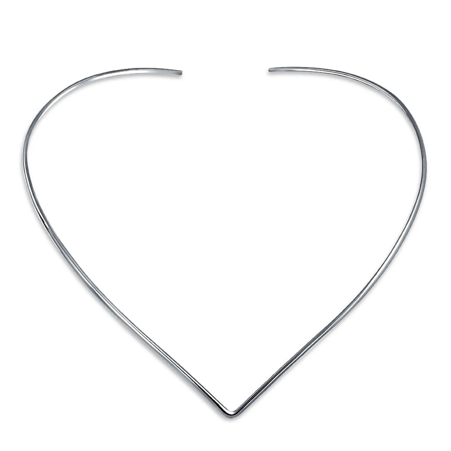 Basic V Shape Slider Choker Necklace Sterling Silver Add Pendant 2-3MM