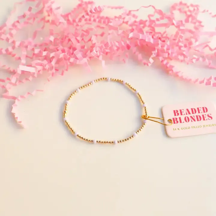 Beaded Blondes Lilac Dainty Poppi Bracelet