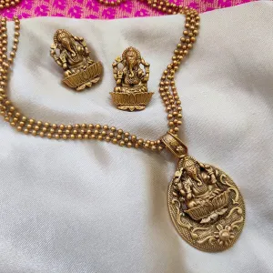 Bhavi Jewels Gold Plated Temple Jewellery Necklace Set