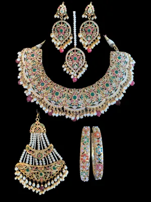 BR64  chriselle bridal set in Navratan ( READY TO SHIP )