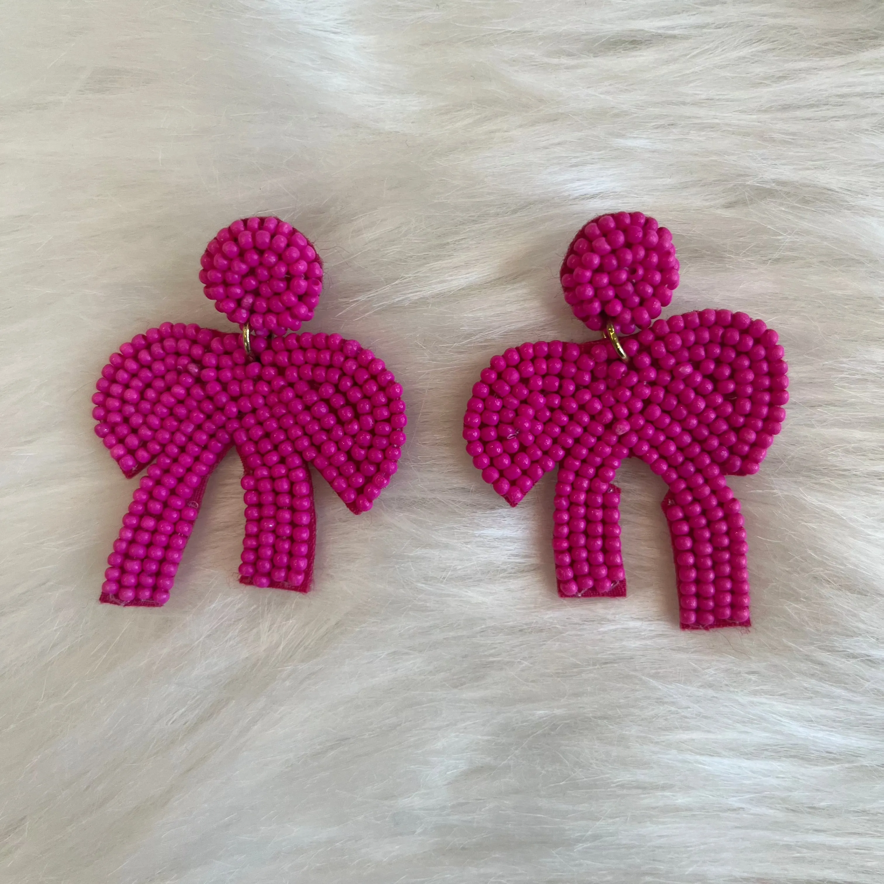 Brilliant Bows Beaded Drop Earrings