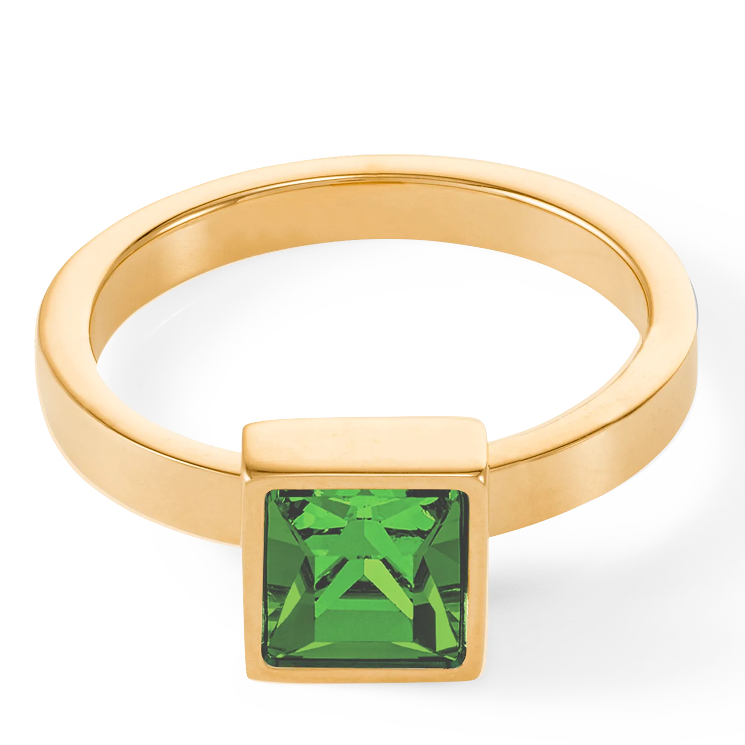 Brilliant Square big ring gold green