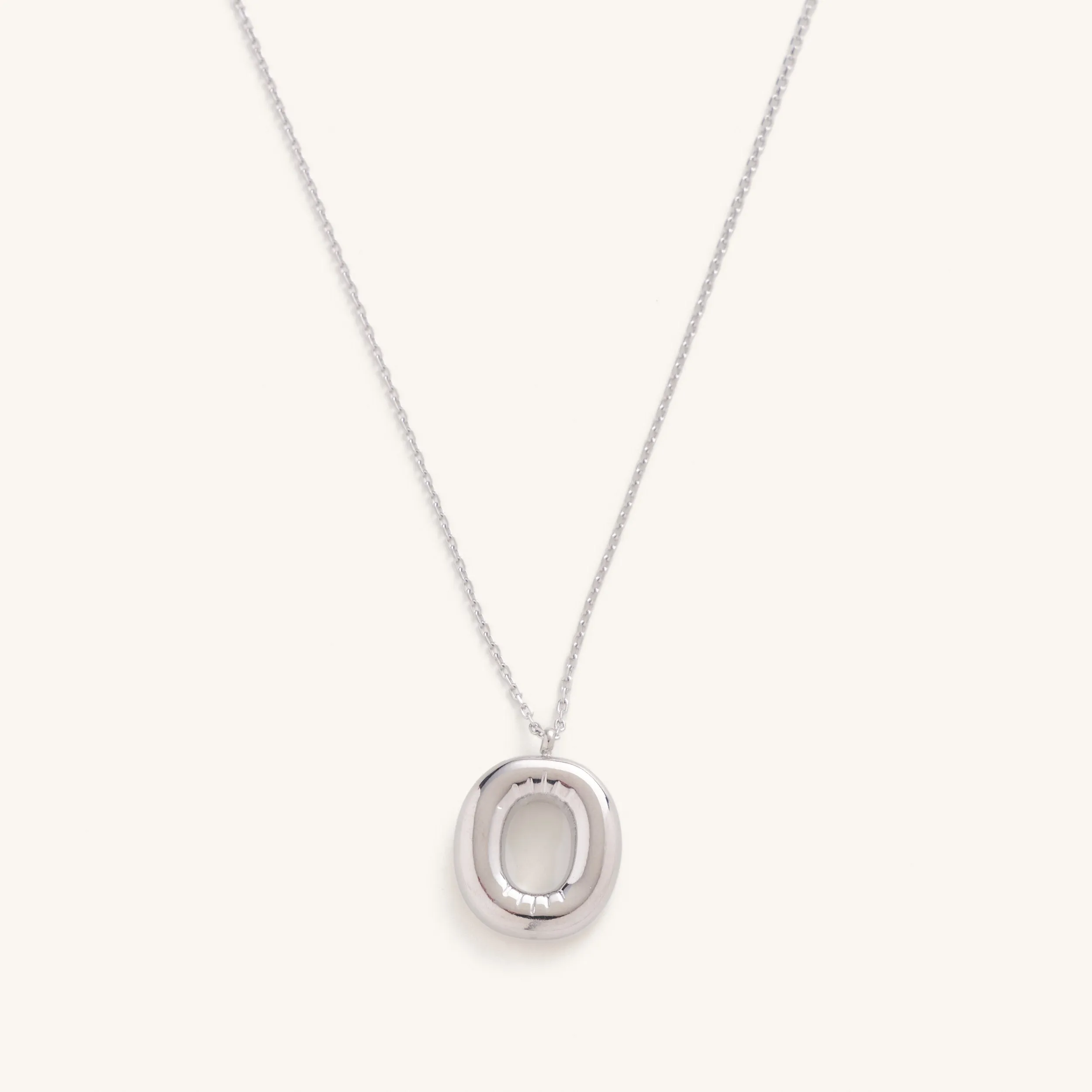 Bubble Initial Charm Necklaces- Silver