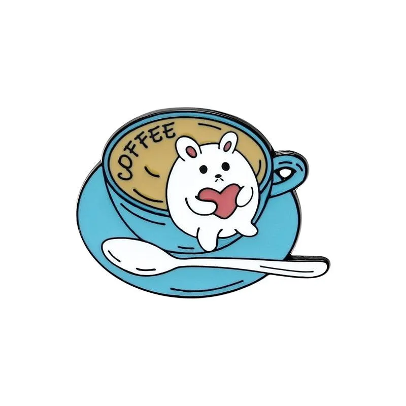 Caffeine Cats Enamel Pin