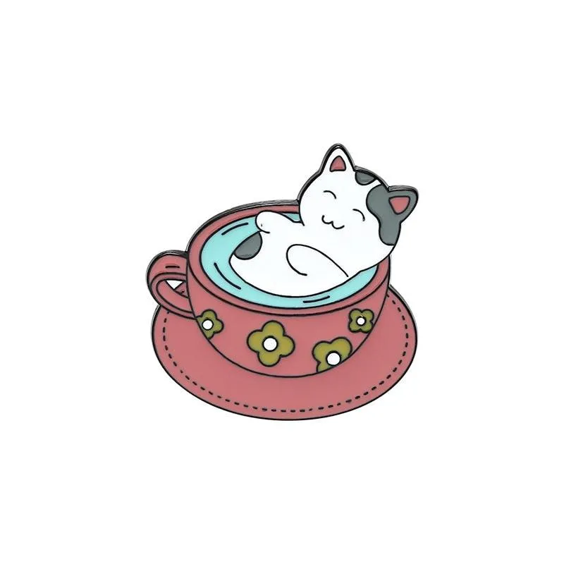 Caffeine Cats Enamel Pin