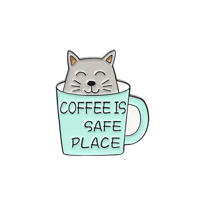 Caffeine Cats Enamel Pin