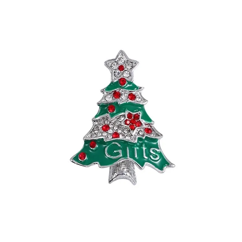 Cartoon Style Christmas Tree Alloy Enamel Rhinestones Unisex Brooches