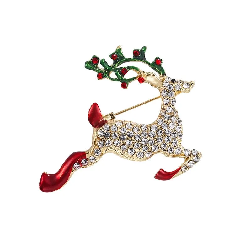 Cartoon Style Christmas Tree Alloy Enamel Rhinestones Unisex Brooches