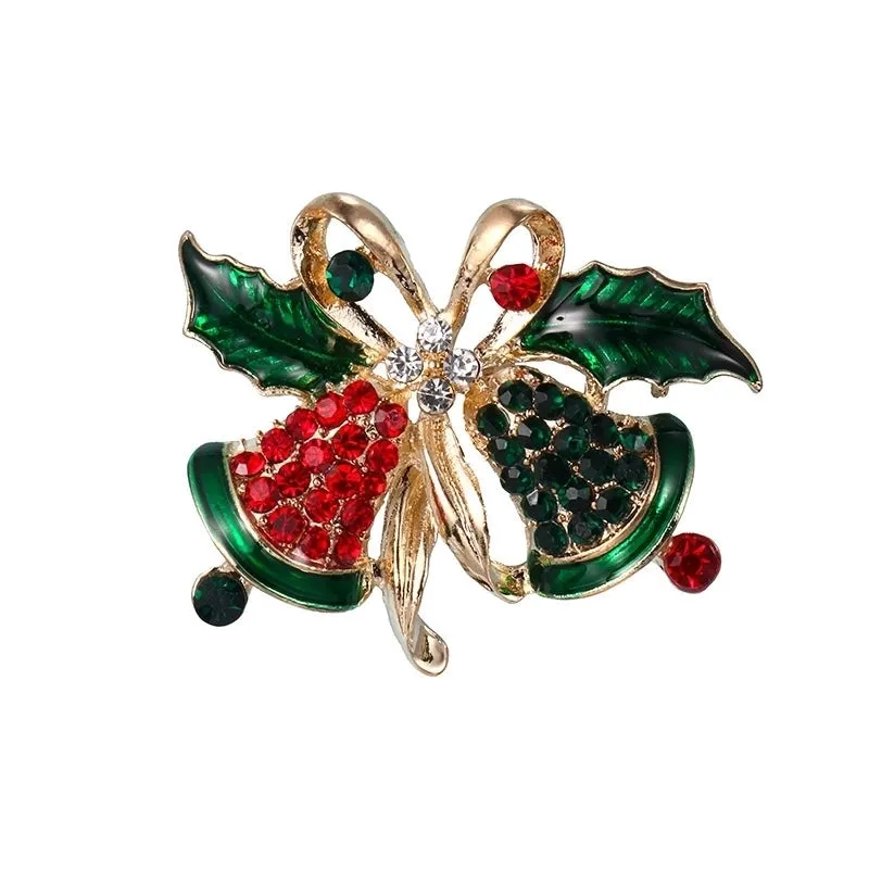 Cartoon Style Christmas Tree Alloy Enamel Rhinestones Unisex Brooches