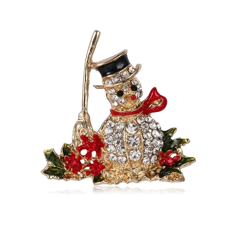 Cartoon Style Christmas Tree Alloy Enamel Rhinestones Unisex Brooches