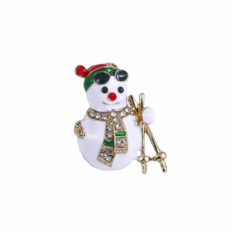 Cartoon Style Christmas Tree Alloy Enamel Rhinestones Unisex Brooches