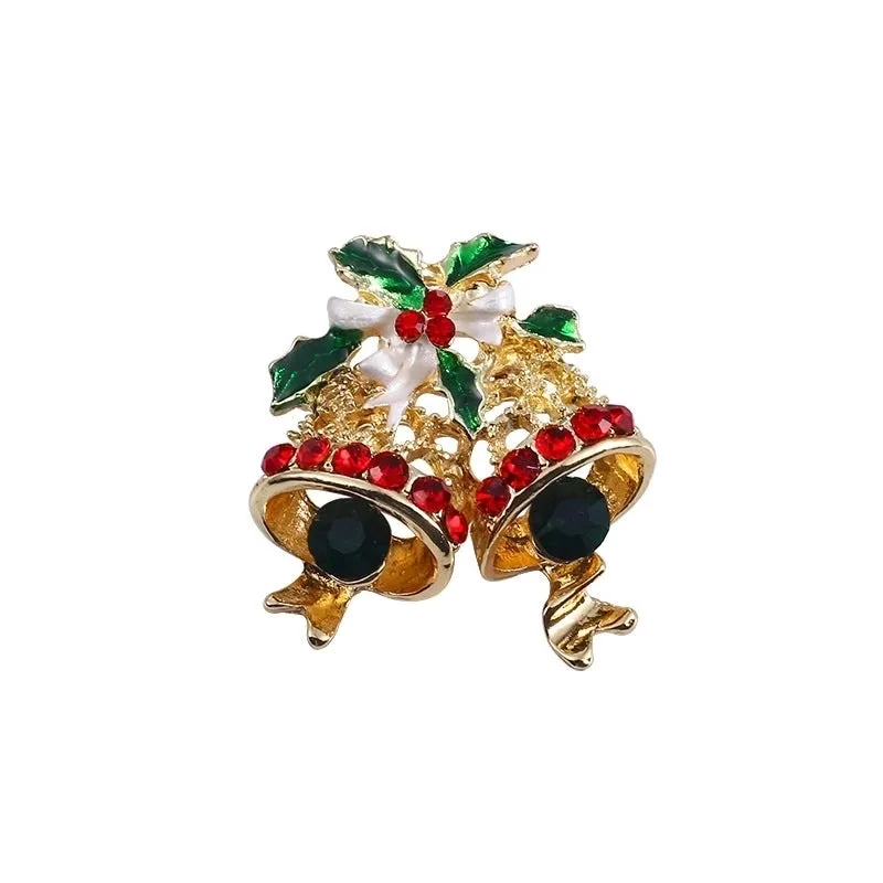 Cartoon Style Christmas Tree Alloy Enamel Rhinestones Unisex Brooches