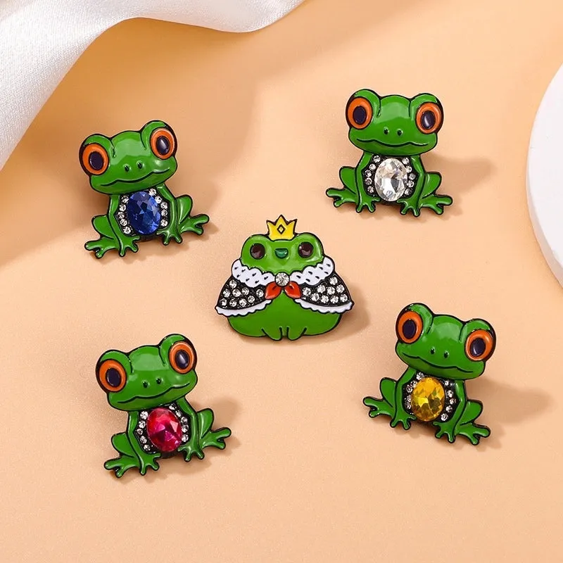 Cartoon Style Pin Animal Frog Alloy Enamel Unisex Brooches