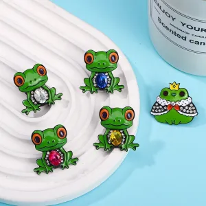 Cartoon Style Pin Animal Frog Alloy Enamel Unisex Brooches