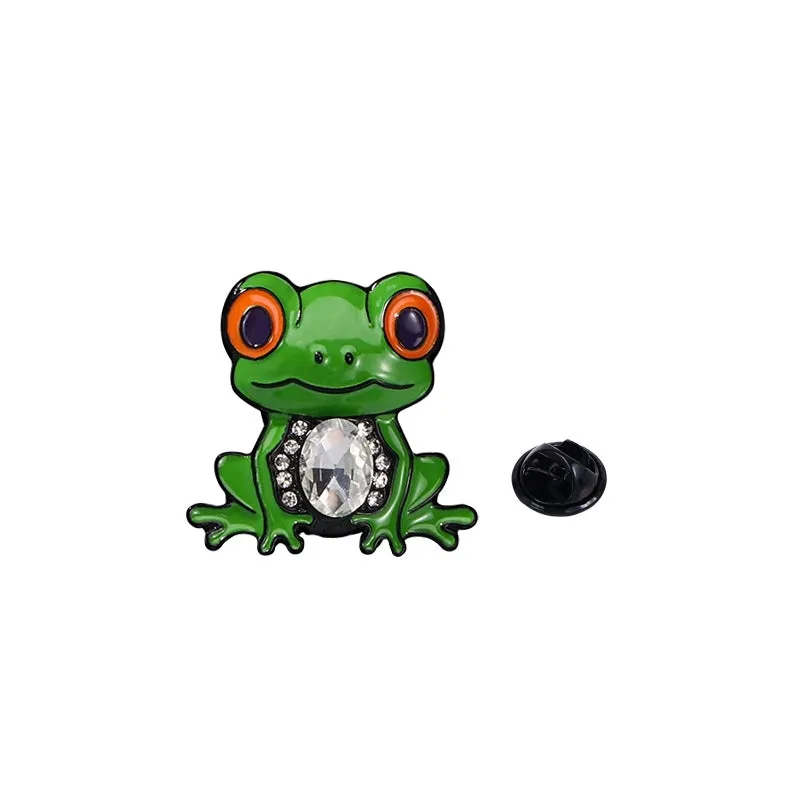 Cartoon Style Pin Animal Frog Alloy Enamel Unisex Brooches