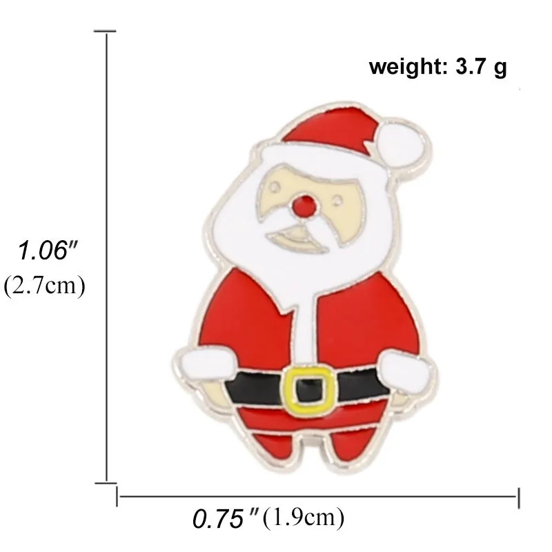 Cartoon Style Pin Animal Santa Claus Snowman Alloy Enamel Artificial Gemstones Unisex Brooches