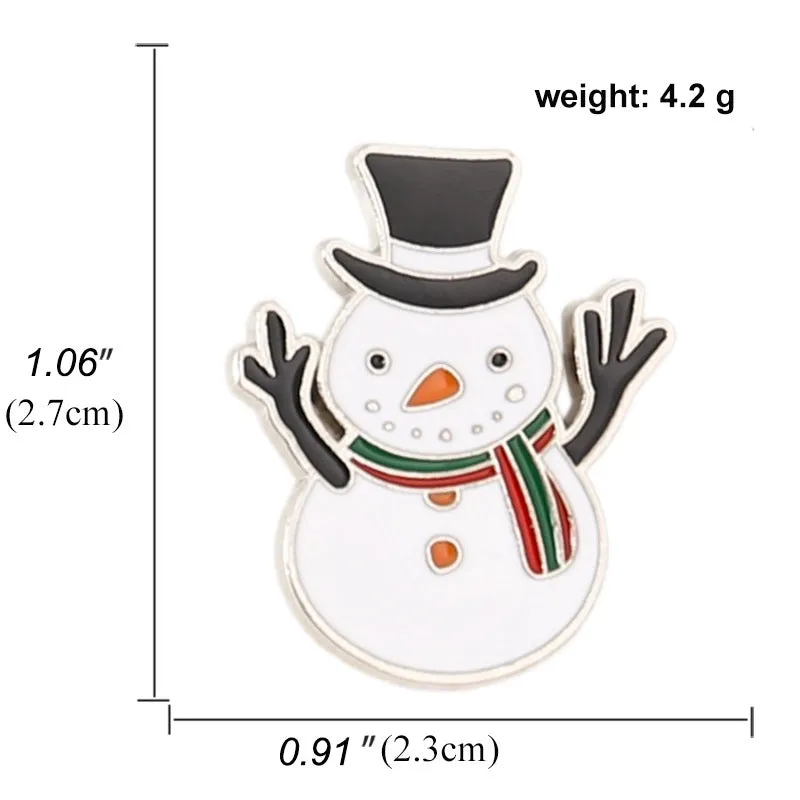 Cartoon Style Pin Animal Santa Claus Snowman Alloy Enamel Artificial Gemstones Unisex Brooches