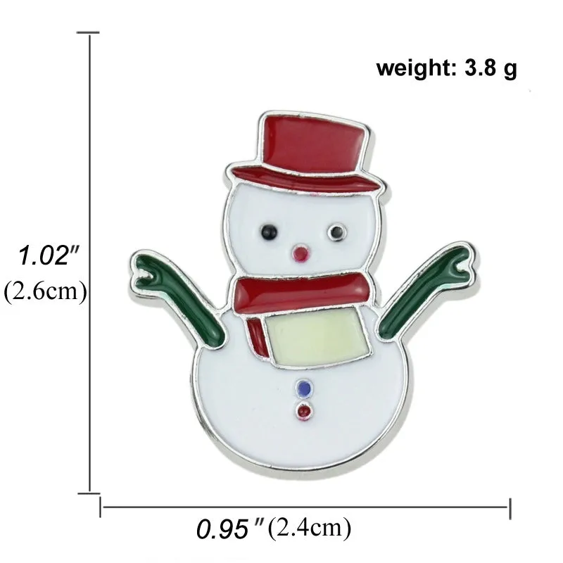 Cartoon Style Pin Animal Santa Claus Snowman Alloy Enamel Artificial Gemstones Unisex Brooches