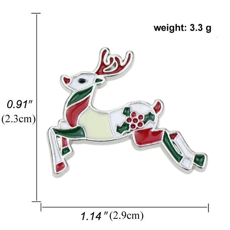 Cartoon Style Pin Animal Santa Claus Snowman Alloy Enamel Artificial Gemstones Unisex Brooches