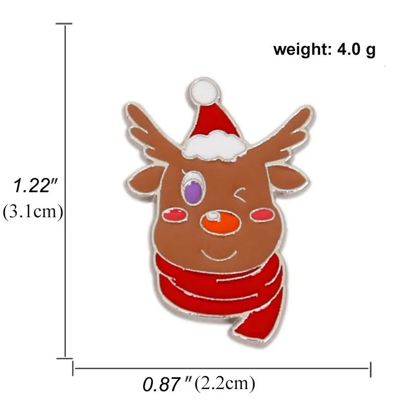 Cartoon Style Pin Animal Santa Claus Snowman Alloy Enamel Artificial Gemstones Unisex Brooches