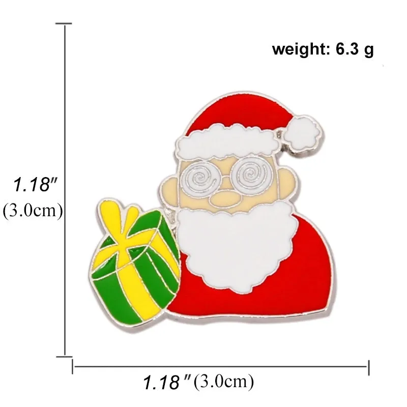 Cartoon Style Pin Animal Santa Claus Snowman Alloy Enamel Artificial Gemstones Unisex Brooches