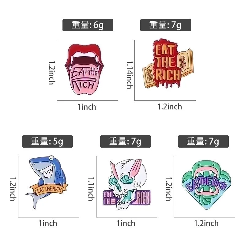 Cartoon Style Punk Modern Style Animal Letter Skull Alloy Stamping Stoving Varnish Plating Unisex Brooches