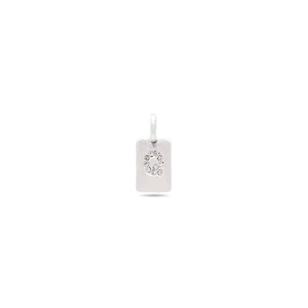 CHARM crystal Q pendant, silver-plated