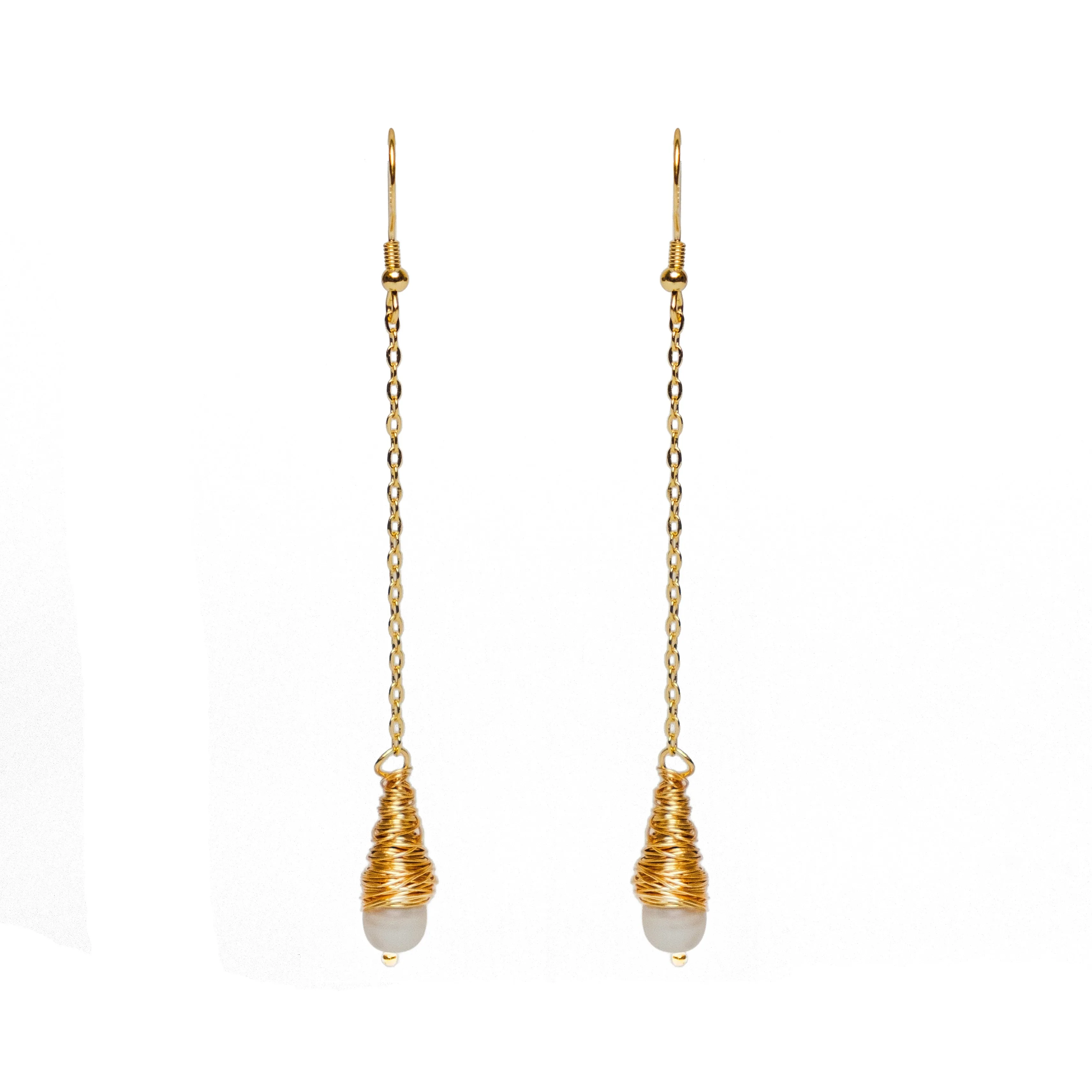 Chokore Long Baroque Pearl Earrings