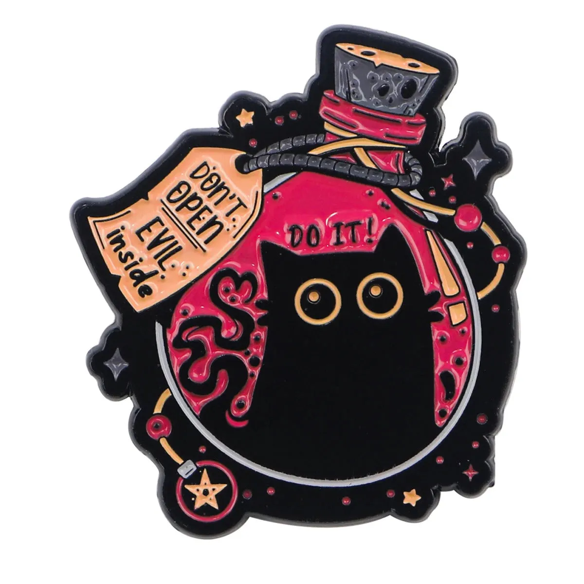 Cute Black Cat Enamel Pin Animal Brooch Pines Lapel Pins Badge on Backpack Clothing Accessories Witch Jewelry Halloween Gifts