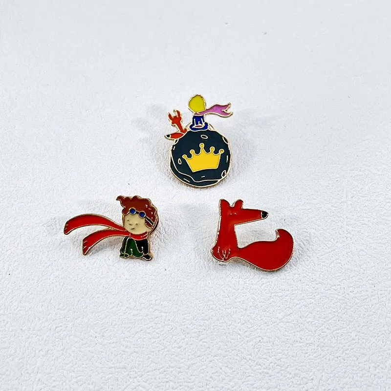 Cute Cartoon Character Alloy Enamel Couple Brooches